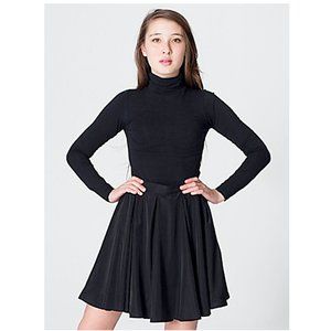 American Apparel Black Gore Pleated Skater Skirt S